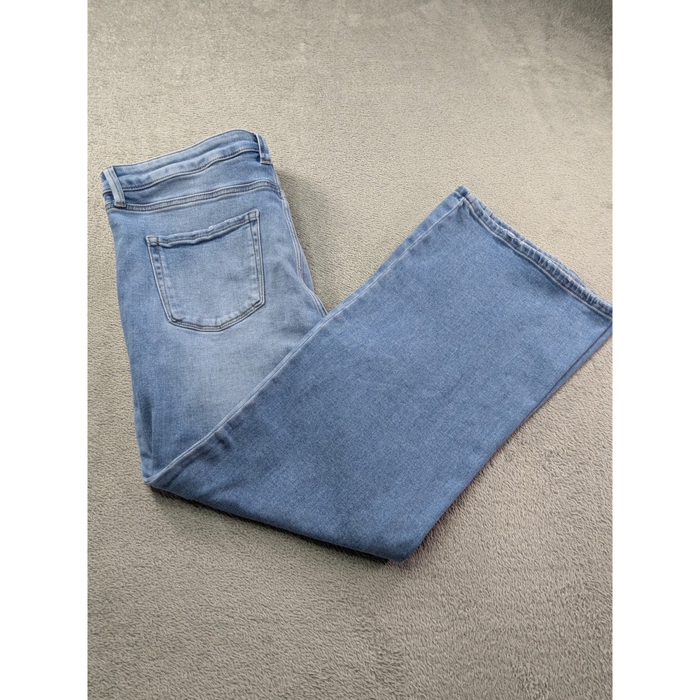 Lauren Conrad Womens Light Wash High Rise Wide Leg Jeans Blue 16P